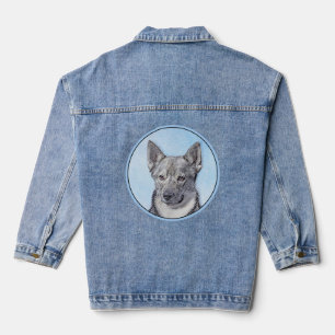Schwedische Vallhund-Malerei - Niedliche Original Jeansjacke