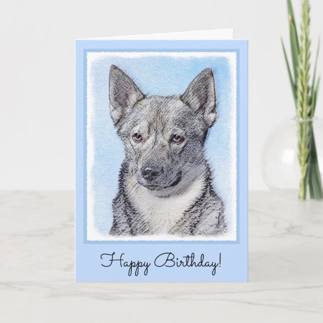 Schwedische Vallhund-Malerei - Niedliche Original  Karte (Vorderseite)