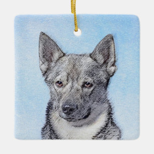 Schwedische Vallhund-Malerei - Niedliche Original Keramikornament