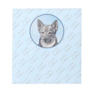 Schwedische Vallhund-Malerei - Niedliche Original  Notizblock