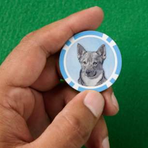 Schwedische Vallhund-Malerei - Niedliche Original Pokerchips