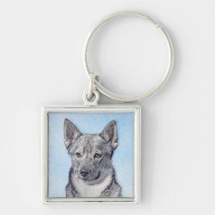 Schwedische Vallhund-Malerei - Niedliche Original  Schlüsselanhänger