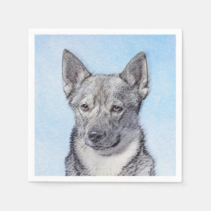 Schwedische Vallhund-Malerei - Niedliche Original Serviette