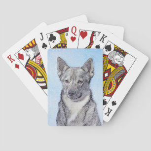 Schwedische Vallhund-Malerei - Niedliche Original Spielkarten