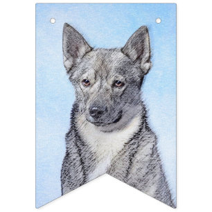 Schwedische Vallhund-Malerei - Niedliche Original Wimpelkette