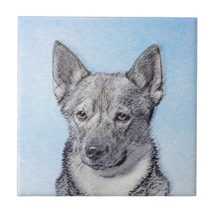 Schwedische Vallhund-Malerei - Süße originelle Hun Fliese
