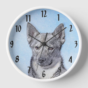 Schwedische Vallhund-Malerei - Süße originelle Hun Uhr