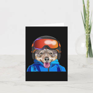 Schwedische Vallhund Snowboarding Pocket Karte