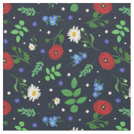 Schwedische VolksBlumen - Blumenmuster Stoff