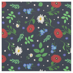 Schwedische VolksBlumen - Blumenmuster Stoff