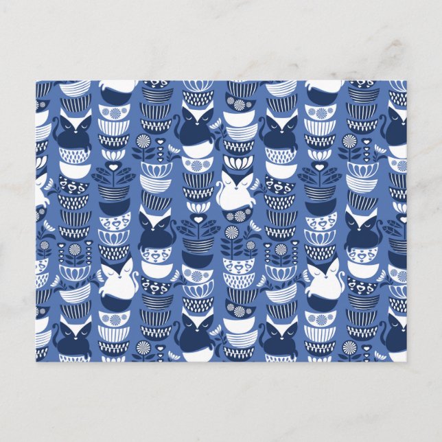 Schwedische Volkskatzen I Postkarte (Vorderseite)