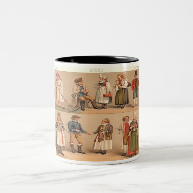 Schwedische Volkskostüme Zweifarbige Tasse (Mittel)