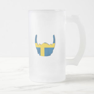 Schwedische Wikingerhelmflagge von Schweden Mattglas Bierglas