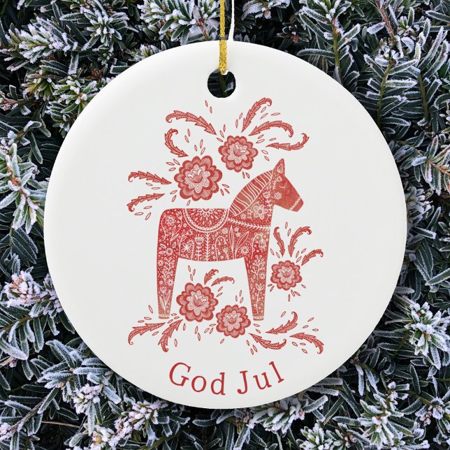 Schwedischer Dala Horse God Jul Keramik Ornament (Von Creator hochgeladen)