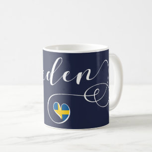 Schwedischer Flaggen-Herz-Entwurf, Schweden Kaffeetasse