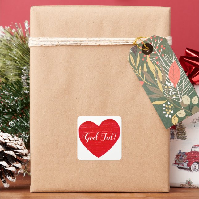 Schwedischer Gott jul! Personalisierter Aufkleber  (Feiertag)
