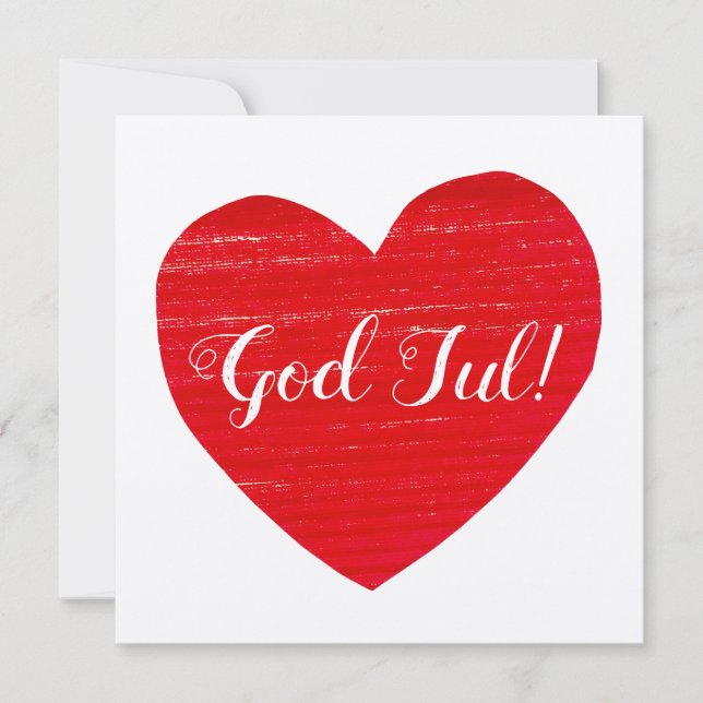 Schwedischer Gott jul! Red Heart Personalisiert Einladung (Vorderseite)