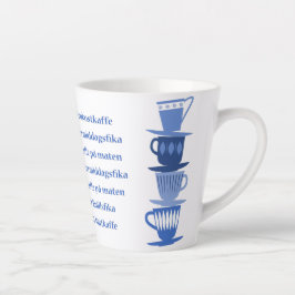 Schwedischer Kaffeeplan - Latte Tasse - Blau