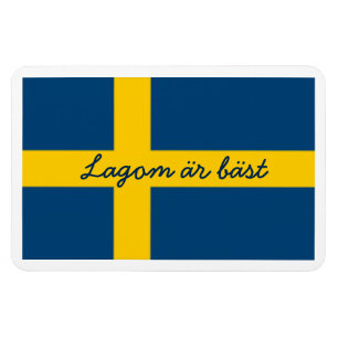 Schwedischer Sprichwort-Flaggen-Thema Lagom AR Magnet