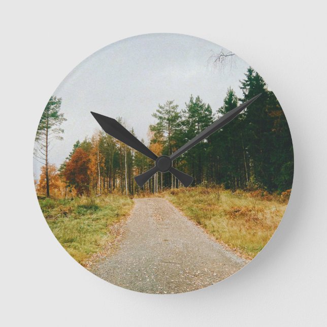Schwedischer Urwald Runde Wanduhr (Vorderseite)