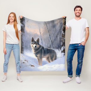 Schwedischer Vallhund Lass es schneien Weihnachten Fleecedecke