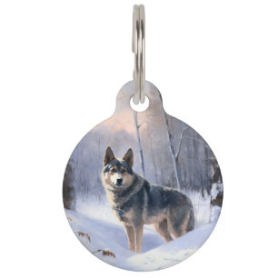 Schwedischer Vallhund Lass es schneien Weihnachten Haustiermarke