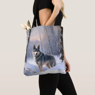 Schwedischer Vallhund Lass es schneien Weihnachten Tasche