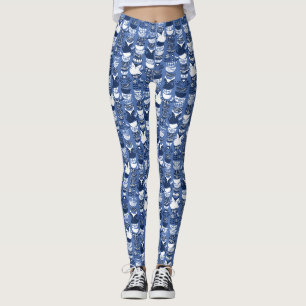 Schwedischer Volkskatzen I //Indigoblauhintergrund Leggings