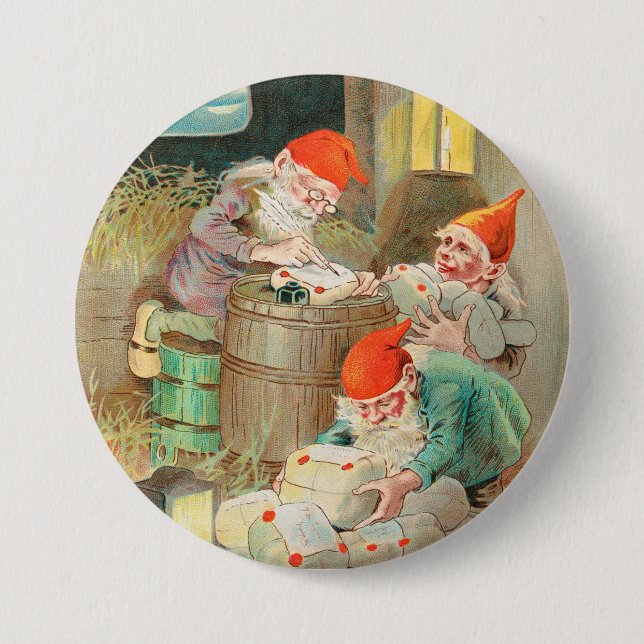 Schwedischer Weihnachtsmann (von Jenny Nyström) Button (Vorderseite)