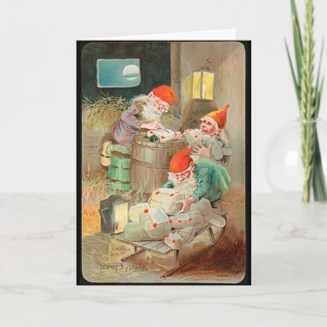 Schwedischer Weihnachtsmann (von Jenny Nyström) Karte (Vorderseite)