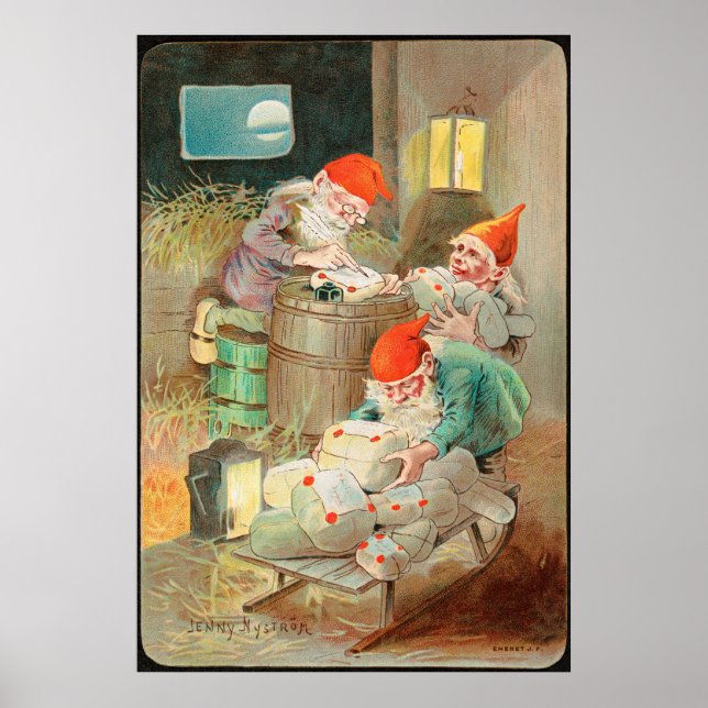 Schwedischer Weihnachtsmann (von Jenny Nyström) Poster (Vorne)