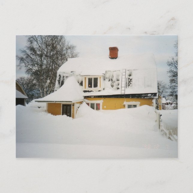 Schwedischer Winter Postkarte (Vorderseite)
