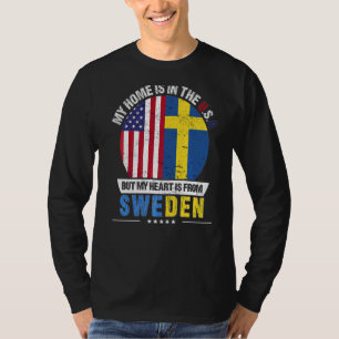 Schwedisches amerikanisches Patriot Herz kommt aus T-Shirt