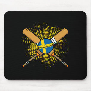 Schwedisches Cricket-Schläger und ll Flagge von Sc Mousepad