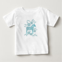 Schwedisches Dala Horse Aquamarin Green