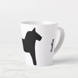 Schwedisches Dala Pferd Black Milchtasse