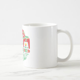 Schwedisches Dala-Pferd florales Volksmuster Kaffeetasse