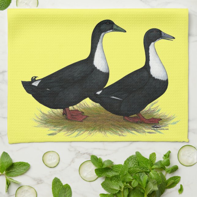 Schwedisches Enten-Schwarzes Küchentuch (Gefaltet)