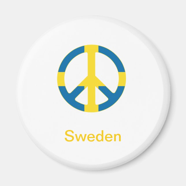 Schwedisches Flag-Friedenssymbol Magnet (Vorne)