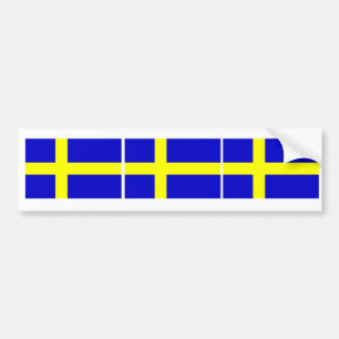 Schwedisches Flaggen-Trio Autoaufkleber