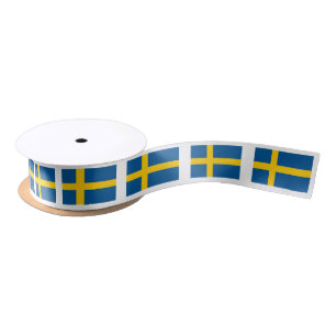 Schwedisches Flaggengeschenkband für Satinband