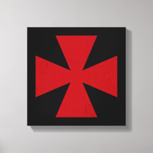 Schwedisches Freimaurer-Ritus-Rotes-Kreuz-Symbol Leinwanddruck