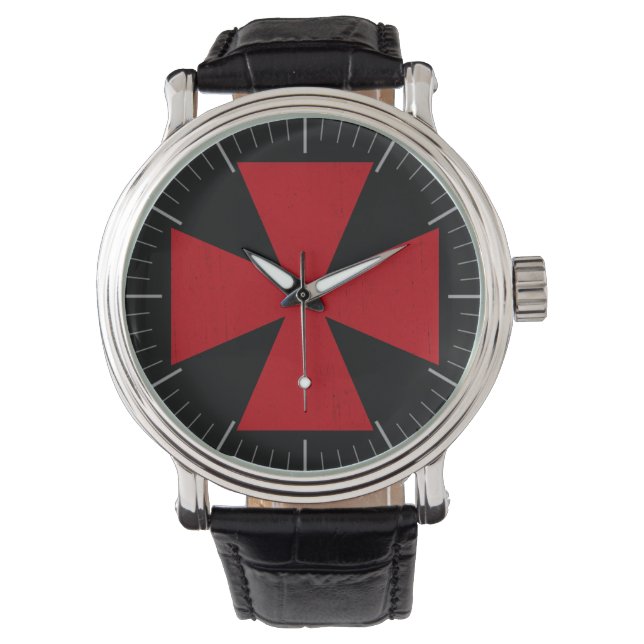 Schwedisches Freimaurerkreuz Armbanduhr (Vorderseite)