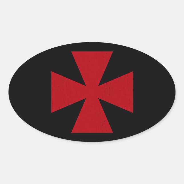 Schwedisches Freimaurerkreuz Ovaler Aufkleber (Vorderseite)