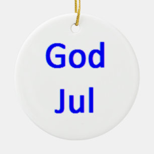 schwedisches frohes jul keramik ornament