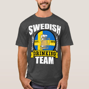 Schwedisches Getränketeam Funny Sweden Flag Bierbe T-Shirt