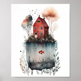 Schwedisches Hütte-Poster Poster