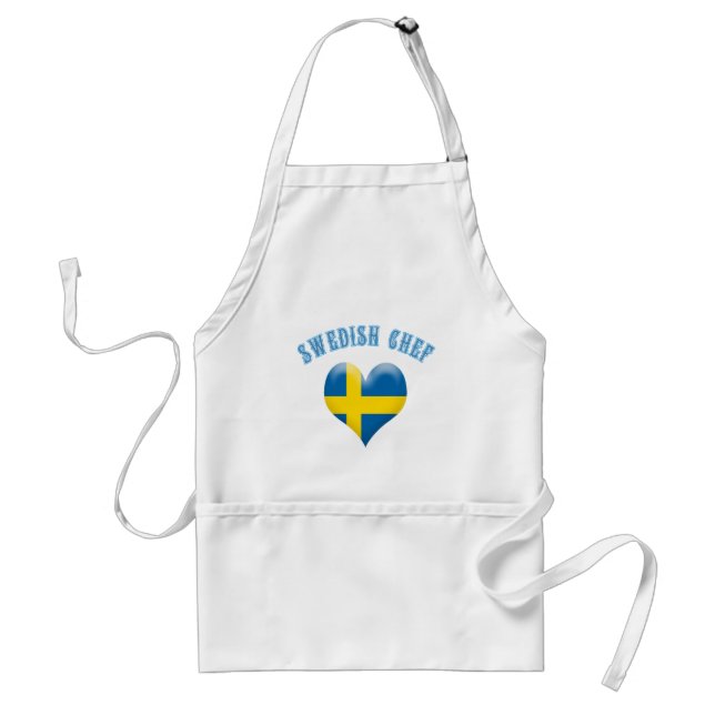 Schwedisches Kochs-Herz-geformte Flagge von Schürze (Vorne)