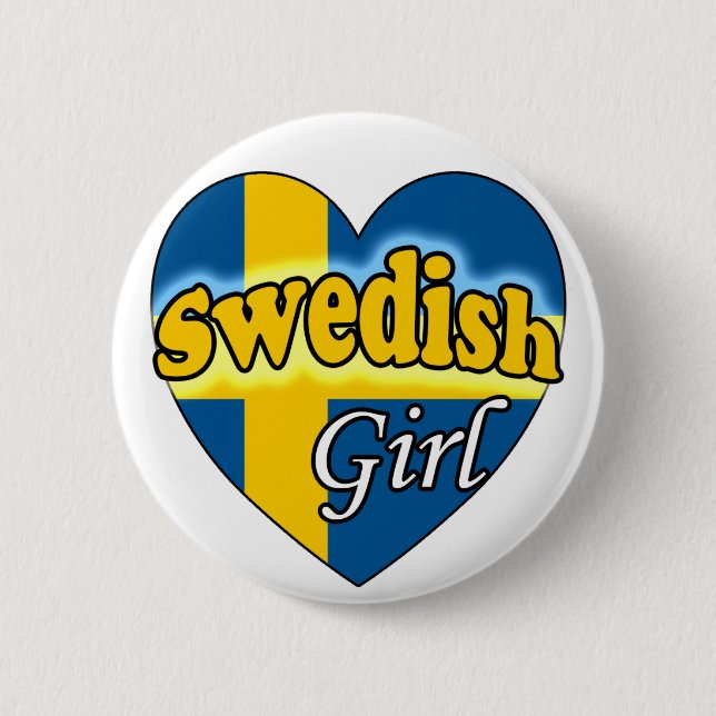 Schwedisches Mädchen Button (Vorderseite)