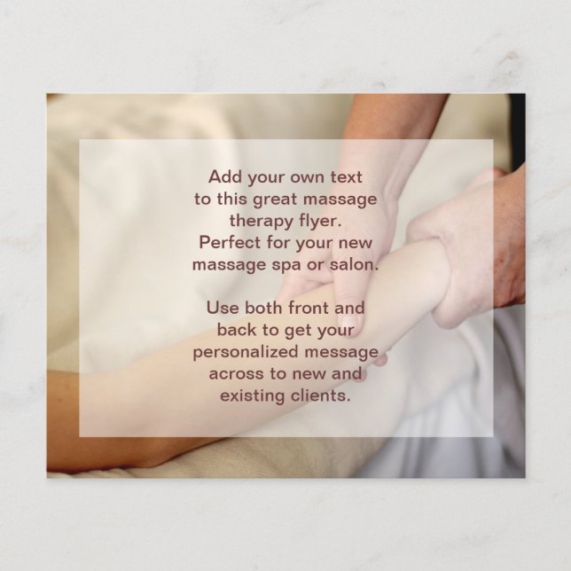 Schwedisches Massage-Foto - Arm und Hand Flyer (Vorne)